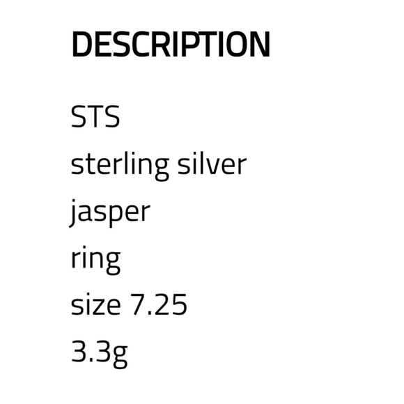 GENUINE JASPER 925 artisan STERLING SILVER RING - Picture 6 of 7